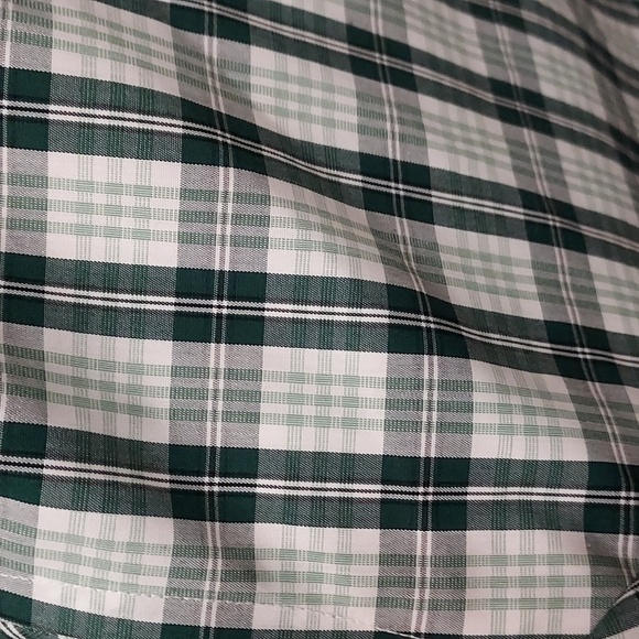 Banana Republic Green and White Plaid Button Down Shirt Size Small - Picture 3 of 13